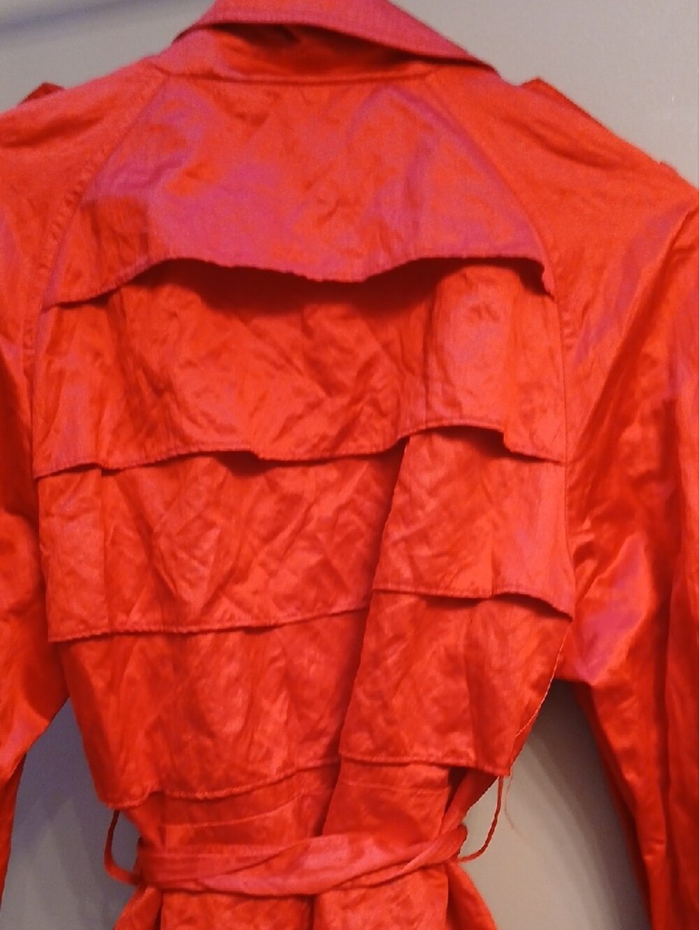 INC International Concepts Bright Red Double-Breasted Trench Coat - Picture 6 of 9